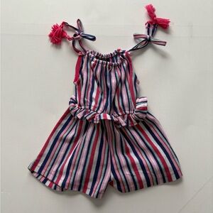 Vince Camuto Girl's Pretty Striped Romper with Tassels Size 4T